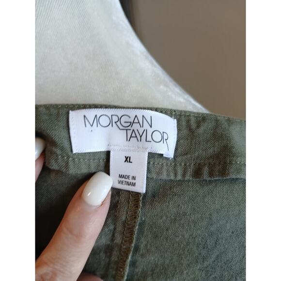 Morgan Taylor Cotton Linen button down short button down XL - Picture 6 of 8